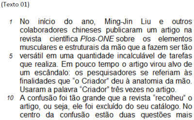 Questão Em relação aos verbos do Texto 01, analise as afirmativas ...
