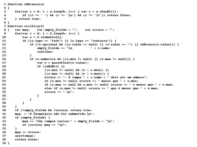 Questão Os códigos acima, adaptados de JavaScript: The Definitive Guide ...