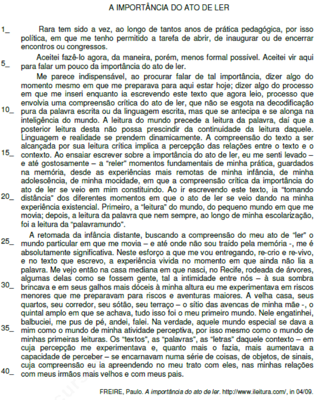 Questão Assinale a alternativa incorreta em relação ao Texto.